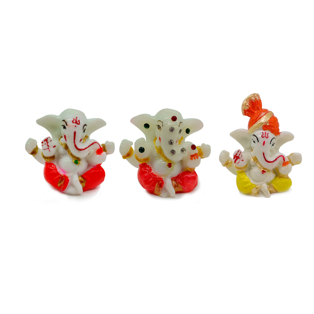 Combo Set of Lord Ganesha Idols for Car Dashboard Combo Set of Lord Ganesha Idols for Car Dashboard